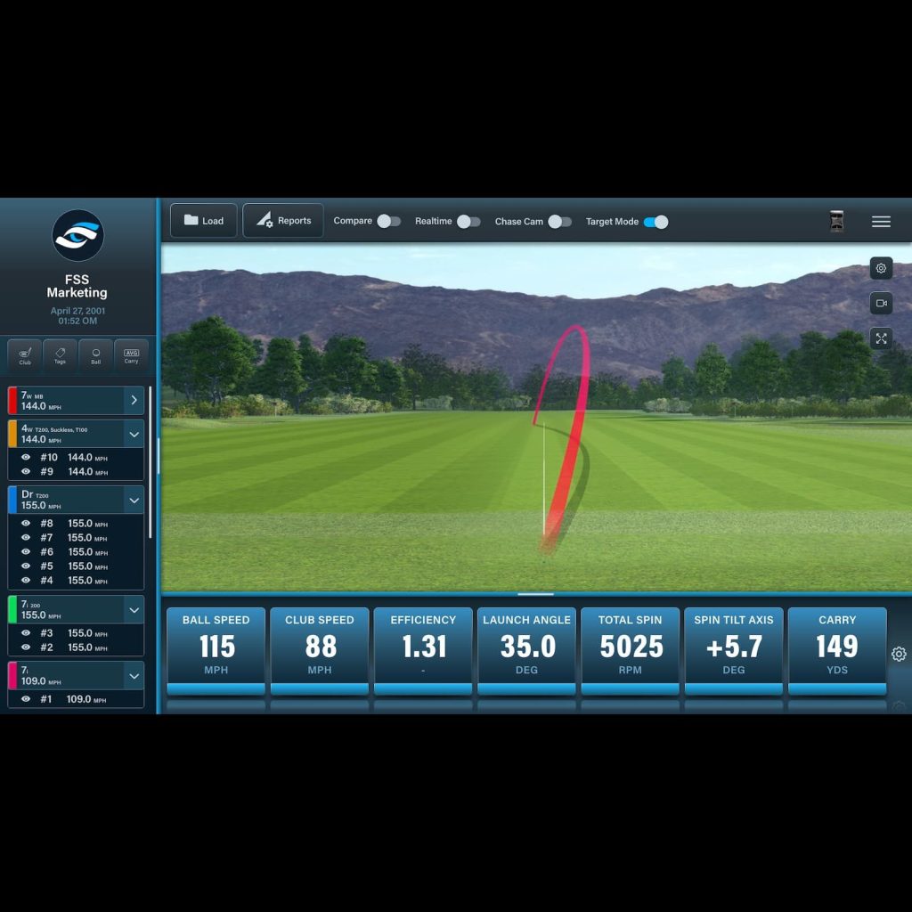 Does Golf Simulator Practice Improve Your Game on the Course? What Carries Over (2026) 3 A simulator range screen showing a shot trace and shot data